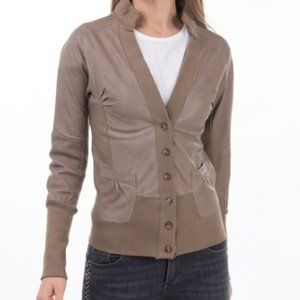BULLY Genuine Leather Cardigan Jacket